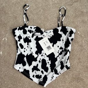 NWT cow print crop